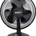 BEYOND BREEZE Oscillating Table Fan Quiet 3-Speed 12-Inch Adjustable Tilt Fan with Safety Grill, Ideal for Home, Office, Dorm, Black