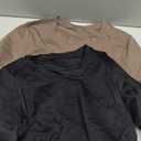 OQQ Womens 2 Piece Shirts Long Sleeve Crew Neck Ruched Stretch Basic Fitted Tee Shirts Tops Medium