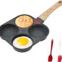 HUPECHAM 4-Cup Egg Pan Nonstick, and Granite Egg Frying Pan, Versatile Breakfast Skillet for Eggs, Pancakes, Plett, Crepes, Compatible with Gas Stove and Induction Cooktop