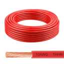THHN Wire 10 Gauge 25 FT, 10 AWG Stranded OFC Copper Electrical Building Wire with Nylon Jacket PVC Insulation, Rated 600V for Residential, Industrial, CNC, Ground (10 Gauge, Red)