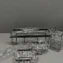 EUDELE Adhesive Shower Caddy, 5 Pack Rustproof Stainless Steel Bath Organizers With Large Capacity, No Drilling Shelves for Bathroom Storage & Home Decor (Black)