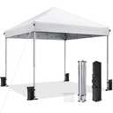 10x10 Pop Up Canopy Tent with One-Push Center Lock,White