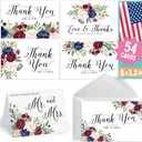 2 x Hadley Designs Wedding Thank You Cards with Envelopes -54 Floral Thank You Cards Wedding with Envelopes, ThankYou Notes from the New Mr and Mrs Card for Gifts, Bridal Party & Guests, Bridal Shower