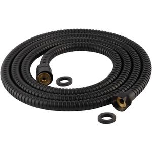 Hibbent All Metal Shower Hose, 90 Inch Stainless Steel Extra Long Shower Hose Replacement, Anti-Twist Flexible Bathroom Handheld Shower Head Hose Extension with Brass Insert & Nut, Matte Black