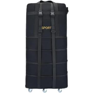 Expandable Extra Large Travel Canvas Duffel Bag with Wheels Lightweight Traveling Foldable Suitcase (Black Canvas, XL - 6 wheels)