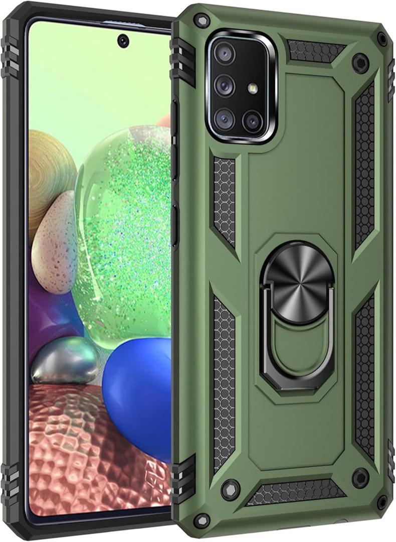 Korecase Phone Case for Samsung A51 Case Galaxy A51 5G Phone Case with Kickstand Ring, Military Grade Heavy Duty Shockproof Protective Case for Samsung Galaxy A51 5G Olive Green