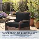 California Umbrella Outdoor Deep Seat, Patio Seat Cushion, 24 x 48 Inch, Premium Outdoor Densified Fiber, Fade Resistant, Sunbrella Fabric, Black, 24 inches x 48 inches x 5.5 inches