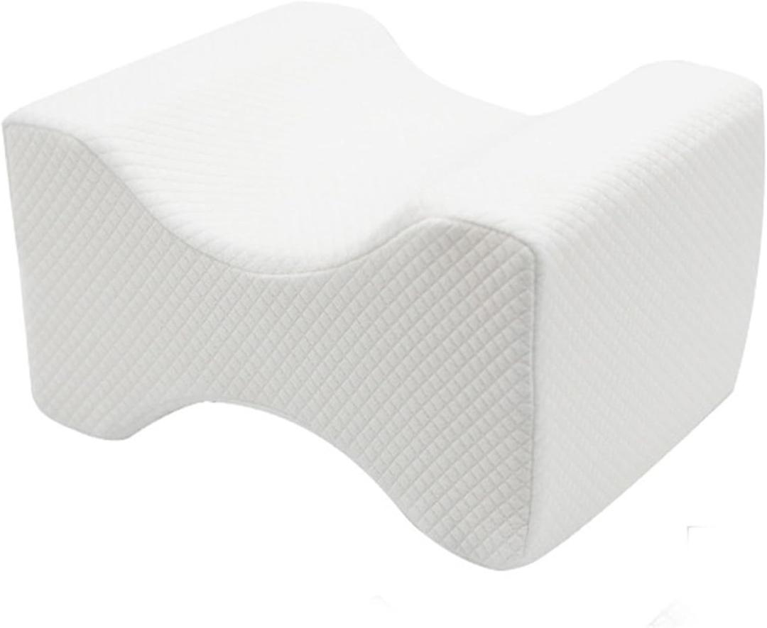 Jan Bark Knee Pillow for Side Sleepers Memory Sponge Support Leg Pillow for Side Sleeping Aligns Spine, Relief for Sciatica, Back, HIPS, Knees, Joints