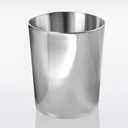 mDesign Round Metal Small 1.7 Gallon Recycle Trash Can Wastebasket, Garbage Container Bin for Bathrooms, Kitchen, Bedroom, Home Office - Durable Stainless Steel - Mirri Collection - Polished