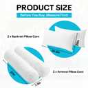 MABOZOO Twin Size Daybed Porch Swing Bed Pillow & Bolster Cushion, 2 Shredded Foam Fiberfill Patio Swing Mattress Bed Inserts Replacement for Outdoor or Indoor, ONLY Insert, NO Cover, Style-2
