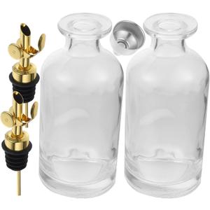 Glass Olive Oil Bottle and Soy Sauce Dispenser Set, 1pcs Glass Vinegar Holder with Pour Spout for Kitchen Cooking and Dining