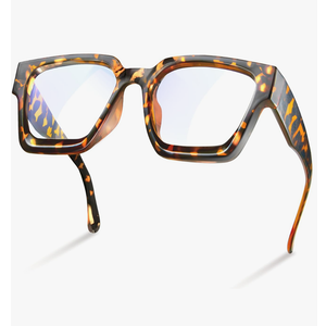 livho Oversized Blue Light Blocking Glasses for Woman and Men - Rectangle Fashion Glasses for Computer, Chic Preppy Frame