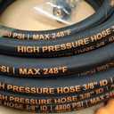 3/8" ID Pressure Washer Hose 100 ft, 4800 PSI Steel-Braided & Durable - Flexible & Kink-Resistant, Power Washer Hose with Swivel Quick Connect & M22-14mm Adapter, Hot/Cold Water Compatible
