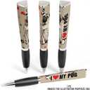 4 x ANINKABOVE I Love My Dog 3-Sided Ballpoint Pen - Cute Pug Gift for Dog Moms & Dads, Unique Fun Writing Instrument for Office or School Supplies
