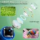 Microscope for Kids with 12 Slides, 100X-1000X 1080P Digital Handheld Kids Microscope, Mini Portable Pocket Miniscope Science Toys Gifts for 3+ 4 5 6 7 8 9 10 11 12 Year Old Boys Girls, Blue