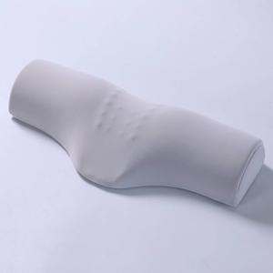 MYADDICTION Raised Center Cervical Support Pillow Curved Body Ergonomic Neck Pillow for Sleeping, Resting, Light Gray, Ice Silk