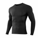 Dalavch 1 Pack Men's Compression Shirts Long Sleeve Athletic Workout Sports Undershirt Base Layer Top for Winter (Medium, Black