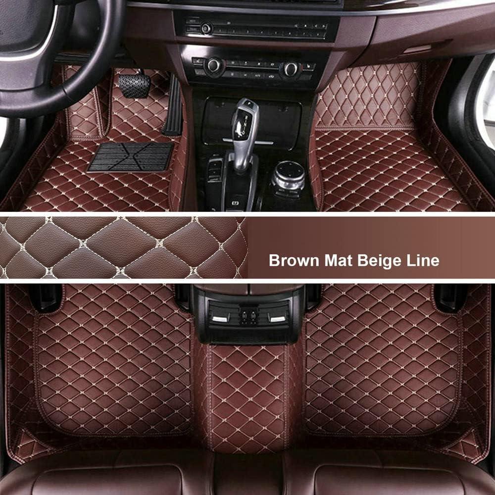 Custom Personalized Floor Mats for Cars - Luxury Full Coverage All Weather Mats, Anti-Slip Leather Mat Set, Fit for 99% of Cars, SUVs & Trucks (Brown, A-Diamond) (Only 2 Pcs)