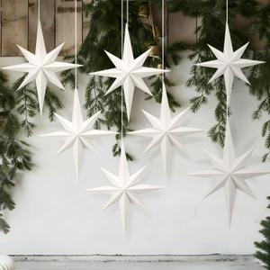 6 Pcs 11 Inch Bethlehem Star Ornament for Christmas Tree Large Paper Star Ornament Nativity Stars Hanging Decor Angel Tree Topper Lantern Pendant Gift for Xmas New Year Winter Holiday Party Decor