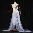 Women Cape for Elven, Medieval Full Length Fairy Cloak Off Shoudler Capelet Cosplay Costume (White, S)