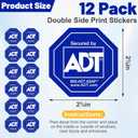4 x 12 Pack Security Stickers, Safety Signs Waterproof Decals for Home Windows and Doors HD Printed