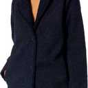 Amazon Essentials Women's Teddy Bear Fleece Oversized-Fit Lapel Jacket (Previously Daily Ritual) (Medium, Navy)