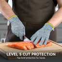 2 x HandLove Cut Resistant Gloves, 100% Food Contact Safe, CE Level 5 Premium Protective Cutting Gloves (Medium, Blue)