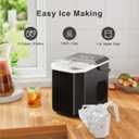Ice Maker Countertop, Portable Ice Machine with Carry Handle, Self-Cleaning Ice Makers with Basket and Scoop, 9 Cubes in 6 Mins, 26 lbs per Day, Ideal for Home, Kitchen, Camping, RV, Black