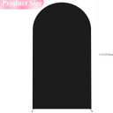 Wokceer 7.2FT Wedding Arch Backdrop Cover Spandex Fitted Black Arch Covers Round Top Chiara Arches Backdrop Cover for Wedding Birthday Party Ceremony Banquet Decoration