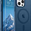 SUPFINE Magnetic for iPhone 13 Pro Case with Screen Protector (Compatible with MagSafe) (Military Grade Drop Protection) Translucent Matte Shockproof with Anti-Fingerprint Phone Case,Deep Blue