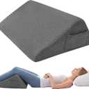 Bedluxe Knee Wedge Pillow, Memory Foam Leg Pillow Knee Pillow for Back Sleeping, Wedge Pillows for Legs Post Surgery, Triangle Pillow for Knee Support, Leg Elevation, Knees Hip Back Pain Relief, Black (23.6*18.9*7.9 Inch)