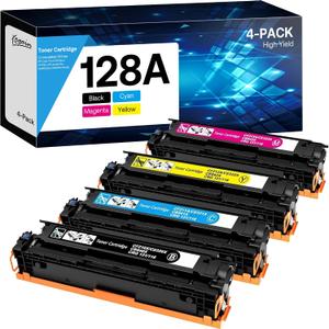 128A Toner Cartridges High Yield Compatible for HP 128A CE320A CE321A CE322A CE323A Work with HP LaserJet Pro CM1415fn CM1415fnw CP1525n CP1525nw Printer (Black Cyan Yellow Magenta, 4 Pack)