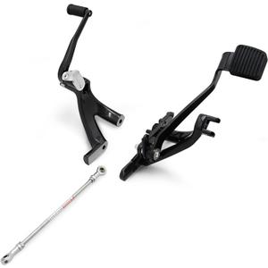 Extended forward control foot pegs black for Harley Softail Street Bob FXBB 114 Low Rider FXLRS 117 FXLR 107 2018 2019 2020 2021 2022 2023 2024(Gloss Black)