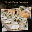 Hiceeden 12 Pack Gold Charger Plates for Dinner Plates, 13" Round Plastic Chain Shaped Charger Service Plates, Decorative Chargers Bulk for Table Setting, Wedding, Party, Event