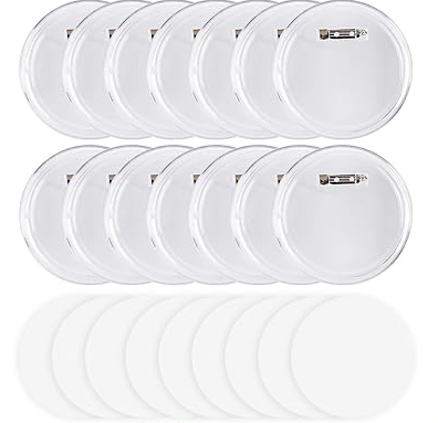 Acrylic Button Pins Badge Clear Pins Buttons Badges Kit,DIY Pin Buttons, Button Maker Blanks for Christmas Craft Supplies