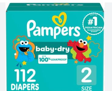 Pampers Diapers - Baby Dry - Size 2, 112 Count, Absorbent Disposable Infant Diaper  Pampers Diapers - Baby Dry - Size 2, 112 Count, Absorbent Disposable Infant Diaper