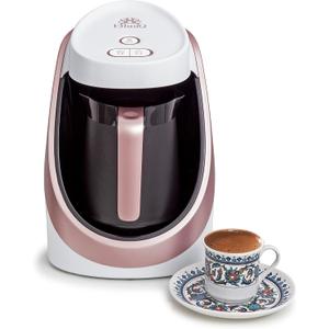ETHNIQ Turkish Coffee Maker - 100% BPA Free, 120V, 1 to 4 Cup Brewing Capacity with Cook Sense Technology for Delicious Cup of Turkish & Greek Coffee, Turkish Coffee Pot (White)