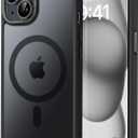 Thomo Upgraded Magnetic for iPhone 15 Plus Case [Compatible with Magsafe] [Mil-Grade Protection], Pocket-Friendly, Slim Translucent Phone Case Cover for iPhone 15 Plus 6.7", Black