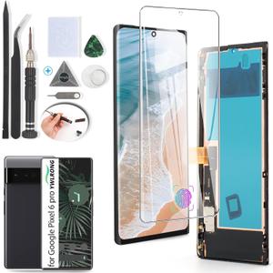 YWLRONG OLED for Google Pixel 6 Pro Screen Replacement LCD Display Touch Screen Digitizer Assembly for Pixel 6 Pro GLUOG G8VOU with Tools (Support Fingerprint