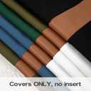 Set of 2 Farmhouse Cotton Throw Pillow Covers 18x18 Decorative Rustic Pillow Case Olive Green and White Square Cushion Case for Sofa Couch Bed Modern Faux Leather Pillowcase