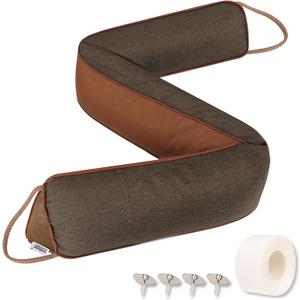 TORRAMI 32" Door Draft Stopper Under Bottom Insulation Noise Air Stopper 2.36LB,Sound Proof Draft Guard Seal for Doors and Windows - Triangle Coffee