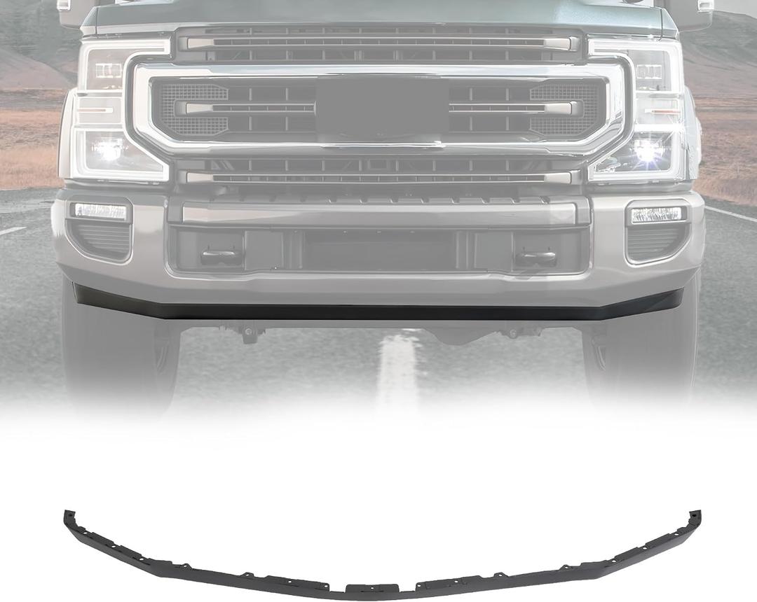 KUAFU Front Lower Deflector Valance Panel Compatible with 2020-2022 Ford F250 F350 F450 F550 Super Duty LC3Z-17626-CA Bumper Valance (Tremor Package Only) Replacement for FO1095310 Plastic (PP) Black
