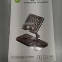 6 in 1 Wireless Charger for Apple Multiple Devices, Charging Station with Clock &7 Color Ambient Light, Foldable Rotate Stand for iPad, for iPhone17/16/15, Support for Apple Watch11/10 For AirPods4 (Ivory)