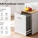 ZIFTY Pull Out Trash Can Cabinet for 10 Gallon Bin, Laundry Hamper, White