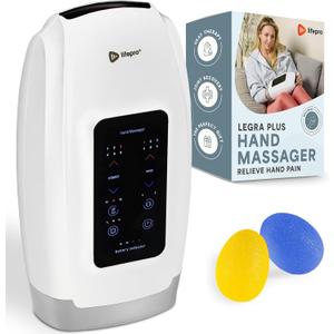 LifePro Legra Plus Hand Massager with Heat and Compression - Finger, Wrist, and Palm Massager with 5 Modes - Pressure Point Therapy for Sensitive Hands, Relaxation, and Comfort (White)