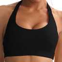 Sports Bras for Women Removable Padded Tank Tops Low Support Comfortable Open Back Workout Running Yoga Bra (M)