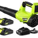 Leaf Blower, Electric Cordless Leaf Blower with 2 Batteries and Charger, 2 Speed Mode, Lightweight Leaf Blowers for Blowing Leaves, Lawn Care, Patio Cleaning and Dust