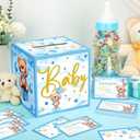 Glenmal 52 Pcs Baby Shower Games Gift Sets Large Baby Bottle for Shower Game Guess How Many Candies Decorations for Gender Reveal(Bear)
