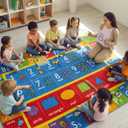 KC Cubs: Educational Rug: ABC Alphabet, Numbers & Shapes - 8x10' Playmat - Interactive Play, Activity Area Carpet, Bedroom-Classroom, Baby-Toddler-Kid
