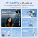 BOMIDI 50'' Phone Tripod with Remote, Tripod for iPhone, 6 in 1 Selfie Stick with Light & Holder, Extendable Cell Phone Stand for Video Recording
